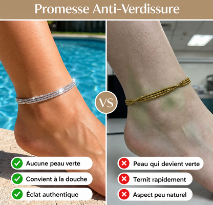 chevillère double rangée en strass