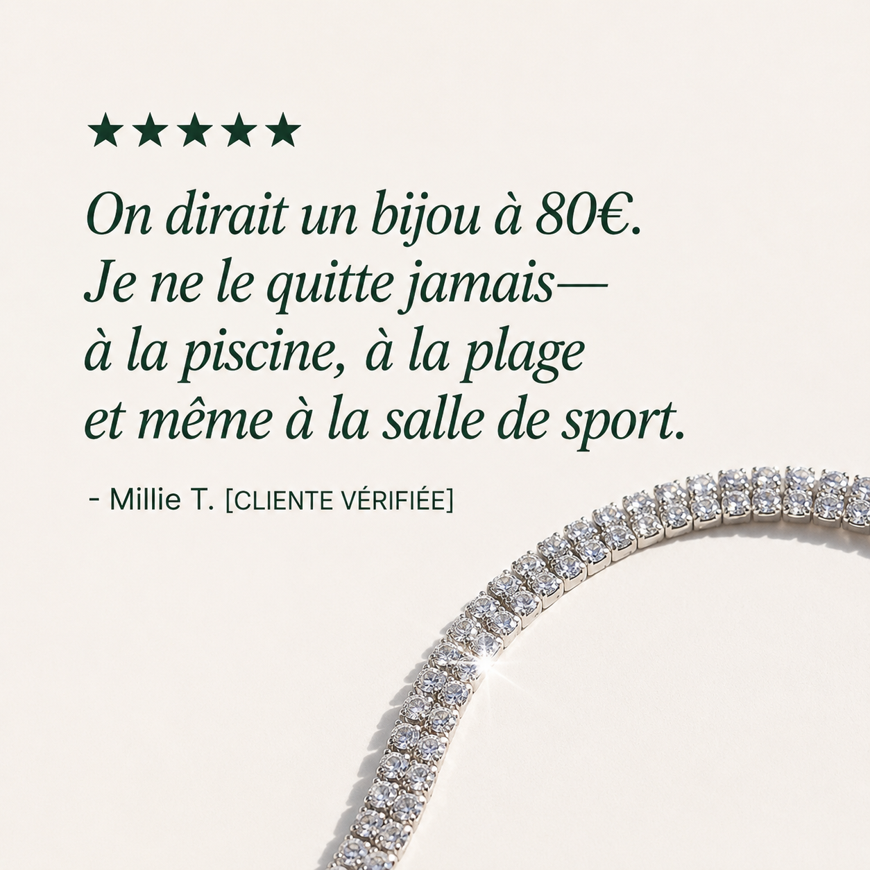 chevillère double rangée en strass