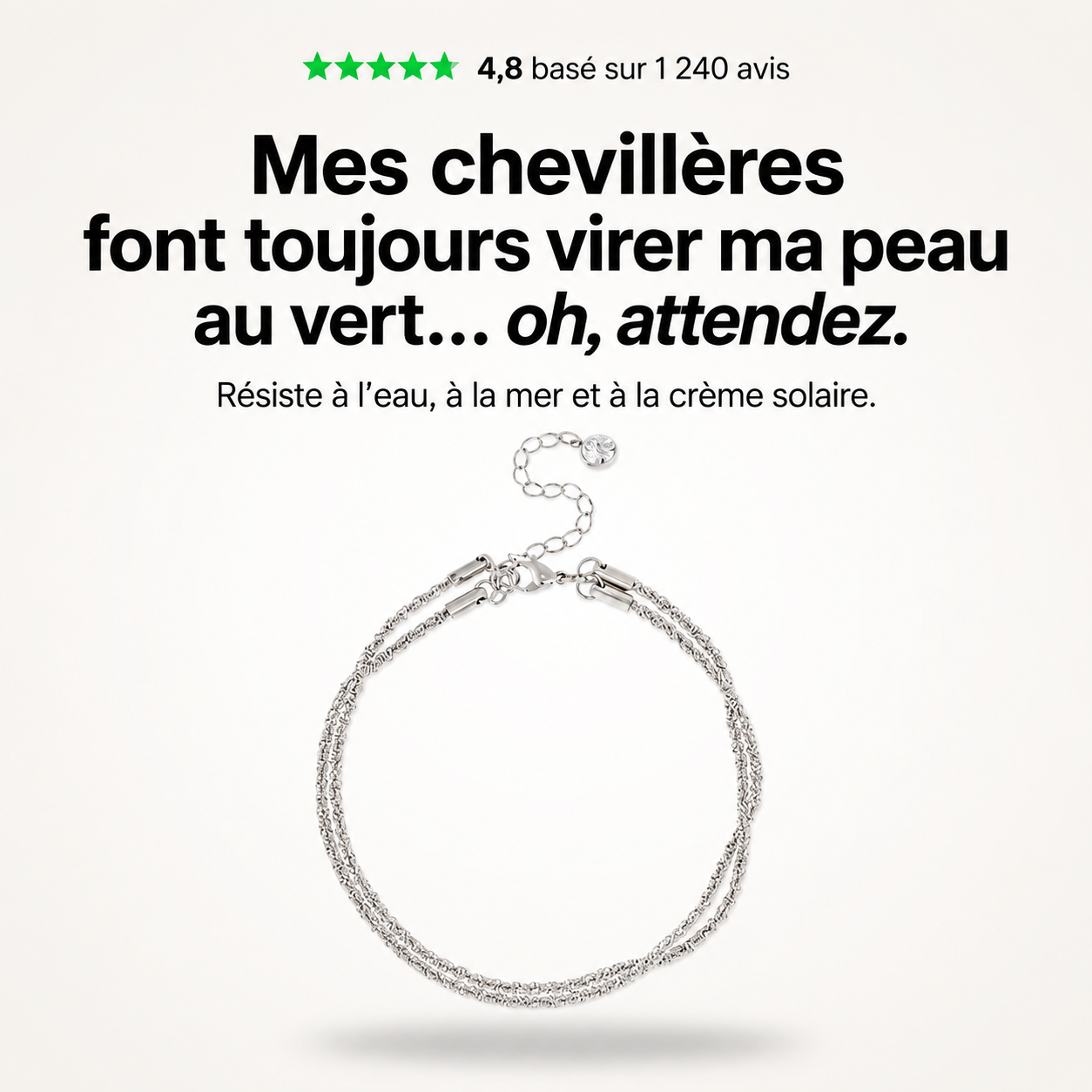 chevillère double rangée en strass