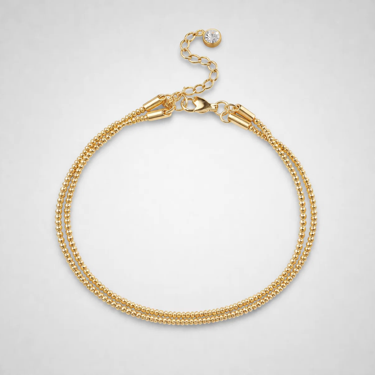 chevillère double rangée en strass