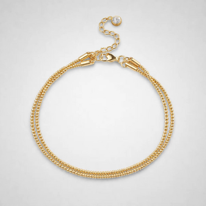chevillère double rangée en strass