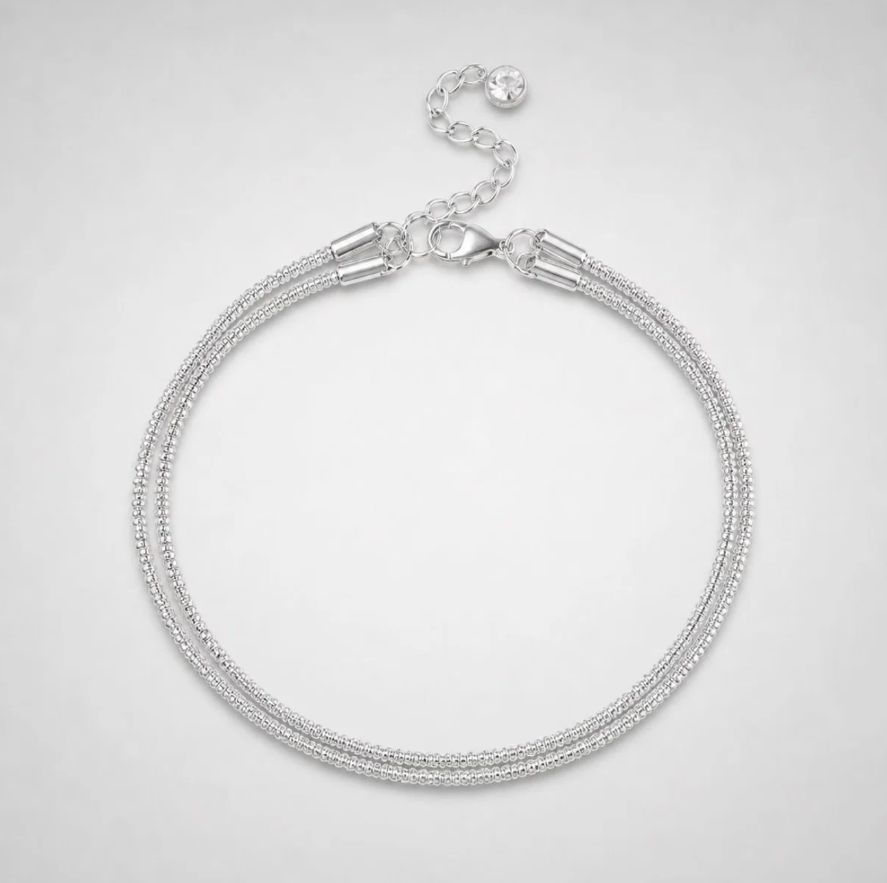 chevillère double rangée en strass