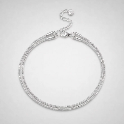 chevillère double rangée en strass