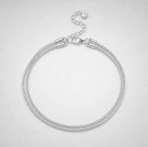 chevillère double rangée en strass